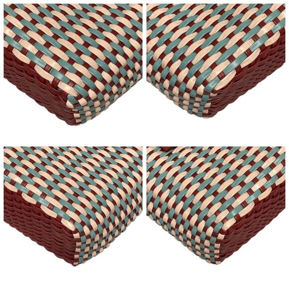 miumiu - Fuoco Orchid (pink) Light Blue Red) leather) Tote Bag 757-081625 - Picture 6 of 14